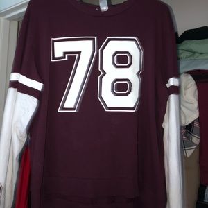 Random Maroon shirt with 78